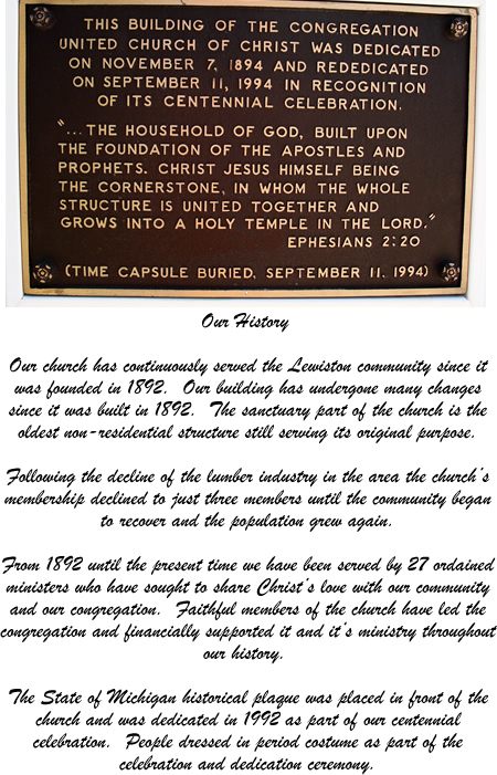 The history of the Lewiston UCC